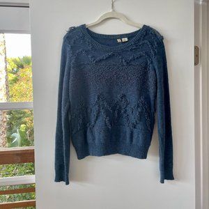 Anthropologie, Moth  Pullover‎ Shaggy Sweater in Teal, Size Medium